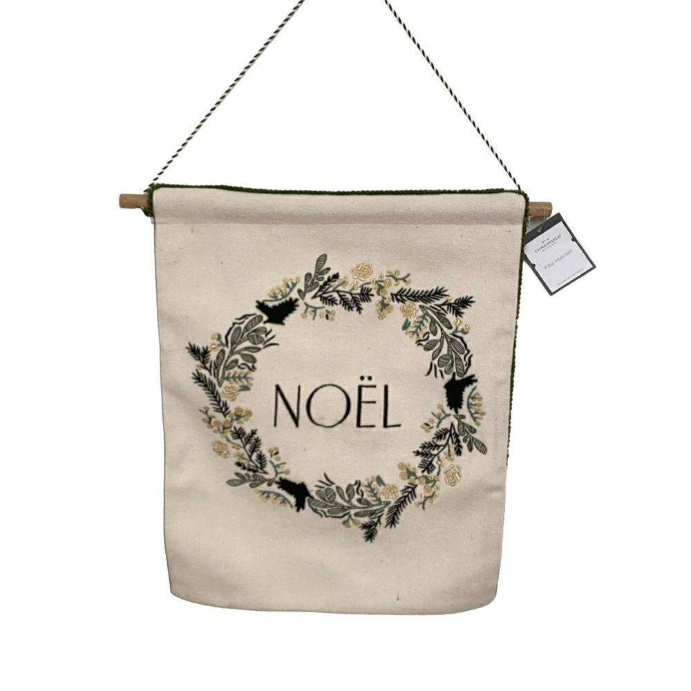 Target 'Noel' Embroidered Unframed Wall Hanging Cream Threshold™ 16" x 20"